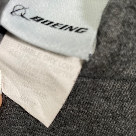 Boeing Charcoal Gray Script Winged Hoodie Sweatshirt Women's LARGE - Picture 9 of 11
